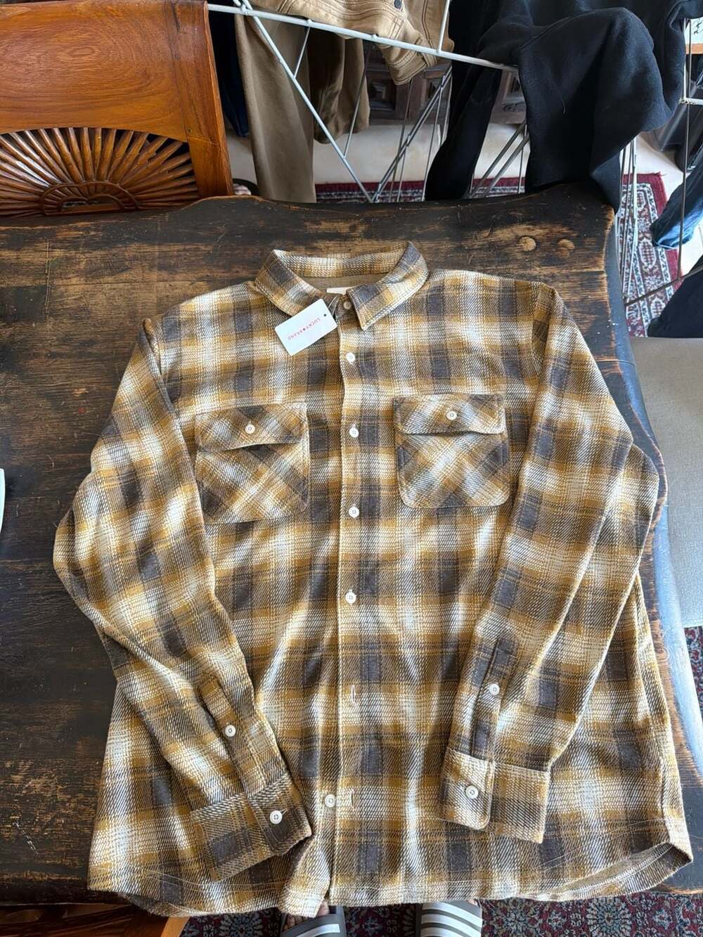 Lucky Brand Double Face Soft Knit Plaid Button-Up Shirt
